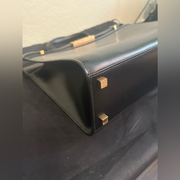 Saint Laurent Black Satchel with Gold Hardware - Picture 6 of 13